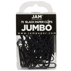 JAM Paper – Trombones géants, noir, 6 paquets de 75, total de 450 (2184933g)-Longueur : 2 po