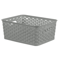 Curver - Panier de rangement au motif tressé - Petit - Gris-Capacité : 4L