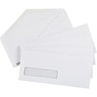 Staples - Enveloppes n° 10 à fenêtre avec rabats gommés, 4 1/8 x 9 1/2 po, 24 lb, blanc, boîte de 500-Rabat fortement gommé activé par l'humidité pour garantir une bonne fermeture