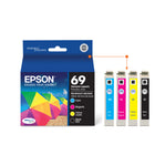 Epson - Cartouches d'encre 69 - Capacité standard - Noir/Couleur CMJ-Manipulation sans souci - impressions résistantes au maculage, à la décolouration et à l’eau