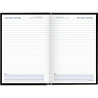 Agenda quotidien non daté à reliure rigide Staples - noir - 5 1/8 po x 7 1/2 po - bilingue-Le format quotidien non daté permet à l'utilisateur de planifier sa journée sur une seule page