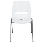 Flash Furniture - Chaise coquille ergonomique et empilable de la série HERCULES, couleur blanc avec cadre gris-Ensemble de 5 chaises empilables polyvalentes