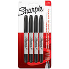 Sharpie - Marqueurs permanents à deux bouts, noirs, paq./4-Une pointe fine et ultra-fine dans un seul marqueur pratique  