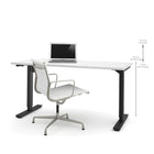 Bestar – Table motorisée à hauteur réglable, 30 po x 60 po, blanc (65867-17)-Surface de travail robuste en mélamine de qualité commerciale de 1 po dotée d'un fini résistant aux égratignures, aux taches et aux brûlures.