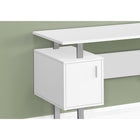 Monarch Specialties - 7605 Bureau 48 po L - Metal Argent/Blanc-Elégant laminé blanc, fini de tous les côtés, y compris à l'intérieur des armoires, pour se fondre sans effort dans votre décor
