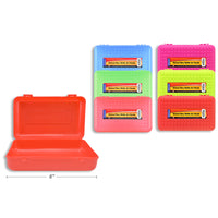 Selectum - Boite Plastique pour L'Ecole - 8 po l x 2,5 po H - Couleurs variées-Étui à crayons en plastique