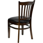 Flash Furniture – Chaise de restaurant dossier à lattes verticales et siège en vinyle noir, fini noyer, série HERCULES, 2/paq.-Siège rembourré en vinyle noir
