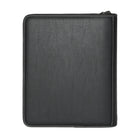 RootsMD – Cartable de luxe avec 2 fermetures à glissière, noir-Bloc-notes ligné recto verso fait de papier recyclé, avec perforations, 50 feuilles