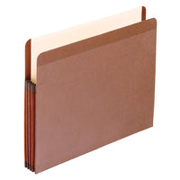Pendaflex - Pochette pour dossier doublée expansible de 3 1/2 po  – format lettre – fibre rouge-Les soufflets fixés de façon transversale sont à l’épreuve des déchirures et assurent une grande durabilité