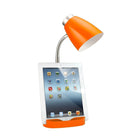 LimeLights - Lampe de bureau à incandescence, orange (LD1002-ORG)-L’organisateur comprend 8 compartiments pour ranger des fournitures et un support pour iPad ou pour un livre pour faciliter le visionnement