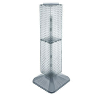 Azar Displays – Présentoir standard à panneaux perforés emboîtables 4 côtés, type tour, 40 x 8 x 8 po, transparent (703387-CLR)-Pivote sur une base lestée