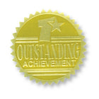Flipside ? Sceau doré à relief « Outstanding Achievement » 54/paquet (H-VA371)-Ce sceau en relief est idéal pour les récompenses et les babillards