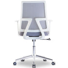 MotionGrey - Mesh Series - Chaise de bureau ergonomique pour bureau d'ordinateur avec dossier en maille - Blanc-Accoudoir de soutien pour un confort