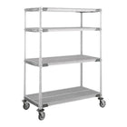 Chariots sur roulettes à tige Metromax I, 4 tablettes, 36 x 69 x 18 (po) Rg484 (X336EGX3)-Nombre de tablettes : 4