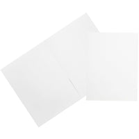 JAM Paper Chemises de présentation au fini mat avec deux pochettes, 9 x 12 po, blanc, 12/paquet-Blanc