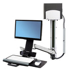 Ergotron ? Système combo assis/debout StyleView avec support d?unité centrale moyen, blanc brillant (45-271-216)-Convient aux normes de montage VESA FDMI, MIS-D, 75/100, C