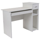 Flash Furniture Bureau d'ordinateur Highland Park blanc avec étagères et tiroir-Finition en stratifié blanc