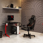 CorLiving - Bureau de jeu Conqueror noir et rouge-Bureau anti-rayures