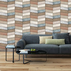 CTG Brands – Carreaux muraux « pelez et collez », chevrons patinés tuile 3D, 11,8 po x 11,8 po, multicolore, paq./6-Carreaux de qualité supérieure: les carreaux de dosseret 3D à peler et coller sont faits de plastique PVC de haute qualité, durable et écologique, résistant à l'eau et à la moisissure qui ne jaunit jamais avec le temps