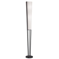 Dainolite - Lampe sur pied à incandescence moderne Dainolite Emotions, 2 lumières, noir mat avec abat-jour blanc-Noir