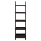 Kiera Grace – Étagère inclinée à 5 tablettes Hadfield, 67 x 18 po, espresso (FN43648-1)-Mesure globale: l'étagère de l'échelle mesure 13,5 "L x 18,3" L x 65,7 "H dans les dimensions vous permettant de créer un stockage maximal tout en ne prenant pas trop de largeur dans votre espace