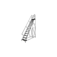 Tri-Arc Manufacturing – Escabeau roulant avec marche; hauteur : 140 po, marches : 14, largeur : 24 po (KDSR114242-D2)-Non. de marches : 14