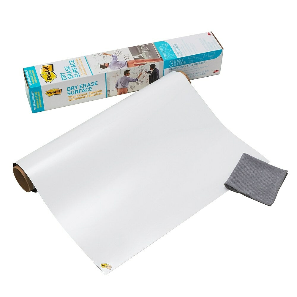 Post-it Flex Write Lot de 2 feuilles de surface effaçables à sec et  marqueurs permanents 23,1 x 23,1 cm pour tableau blanc instantané