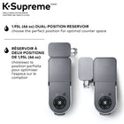 Keurig K-Supreme - Cafetière une tasse à la fois pour capsule K-Cup  avec technologie MultiJet - Gris-Réservoir à deux positions de 1,95 L (66 oz) : Choisissez la position parfaite pour optimiser l’espace sur le comptoir. Le réservoir amovible facilite le remplissage