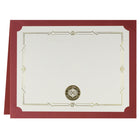 St. James - Porte-certificats/porte-documents - feuille d'or - finition lin - rouge - paquet de 5-Convient pour les certificats de récompense en format paysage ou portrait