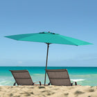 CorLiving – Parasol pour la terrasse ou la plage résistant aux rayons UV et au vent, bleu (PPU-660-U)-Tarière de fixation ancrant solidement le parasol dans les sols sablonneux ou accidentés
