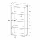 Monarch Specialties - 7405 48 po H Etagere - Faux Bois Gris/Tablettes Ajustable-Assemblage requis: des instructions illustrées et tout le matériel sont fournis pour plus de commodité (des outils supplémentaires peuvent être nécessaires)