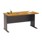 BushMD – Bureau 60 po de la collection Cubix, cerisier naturel/gris ardoise-Surface en stratifié thermofusionné résistante aux égratignures et aux taches