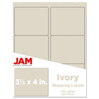 JAM Paper - Étiquettes d'adresse d'expédition - Grandes - 3 1/3 po x 4 po - ivoire - Paquet de 120-Emballage anglais seulement