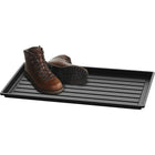Storex - Plateau à chaussures et bottes, 14 Largeur x 27 Longueur, noir-Plateau léger en plastique qui protège le sol contre la neige, la gadoue ou la pluie.