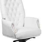 Flash Furniture - Fauteuil de direction multifonction, pivot, dossier élevé, traditionnel, cuir touffeté, blanc BT90269HWH-Mécanisme de contrôle à deux palettes