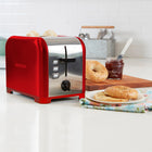 Kenmore - Grille-pain 2 tranches - Acier inoxydable rouge et argent-Fonctions de decongelation et de bagel integrees