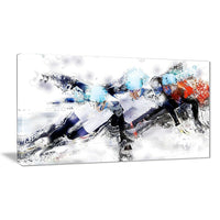 Designart – Art imprimé sur toile, ligne d’arrivé au patinage de vitesse (PT2561-32-16)-Impression