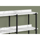 Monarch Specialties - 2221 Table D'Appoint 48 po L - Console Marbre Blanc/ Metal Noir-Assemblage requis: des instructions illustrees et tout le materiel sont fournis pour plus de commodite (des outils supplementaires peuvent être necessaires)