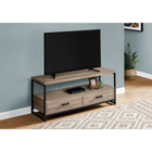 Monarch Specialties - 2872 Meuble Tv - 48 po L/Taupe Fonce/Metal Noir-Dimensions du produit: 19,75 pouces H x 47,25 pouces L x 15,5 pouces P