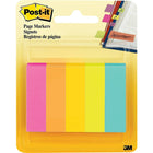 Post-it – Signets Post-it, 1/2 po x 2 po, couleurs fluo variées-Idéal pour identifier vos pages de manière temporaire