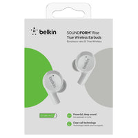 Belkin Soundform Rise Écouteurs sans fil True Wireless - Blanc-7 heures d’autonomie sur les écouteurs couvrent la plupart des trajets domicile-travail, tandis qu’une charge de 10 minutes accorde 1 heure de lecture pour vous assurer que vous ne serez jamais à court de jus