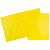 JAM PaperMD – Chemises d’école en plastique biodégradables avec fermoirs, 9 1/2 x 11 1/2 po, jaune, paquet de 12-Taille : 4,75 x 6,5 po