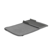 Umbra – Tapis de séchage miniature Udry, anthracite (1004301-149)-Tapis à séchage rapide 2-en-1 en tissu avec panier à vaisselle moulé. Support : Lavable au lave-vaisselle. Tapis : Lavable à la machine