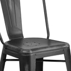 Flash Furniture – Tabouret de comptoir de 24 po avec dossier, pour intérieur, métal vieilli, noir (ET353424BK)-Finition vieillie enduite de poudre noire
