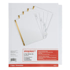 Staples - Séparateurs à onglets effaçables - 5 onglets - Blanc - Paquet de 4-Écrivez sur les onglets à l'aide de presque n'importe quel objet