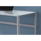 Monarch Specialties - 7380 Bureau 48 po L - Metal Argent/Verre Trempe Givre-Robuste base en métal argenté