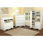 South ShoreMD – Armoire de la collection Savannah, blanc pur, 53 haut. x 35 larg. x 16 prof. (po)-Poignées de bois au fini blanc