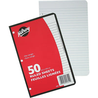 HilroyMD – Recharge de papier ligné à 3 trous, 50 feuilles, 8 3/8 x 5 7/16 po-Recharges de papier blanc