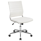 Flash Furniture Chaise De Bureau Pivotante Exécutive Sans Bras Leathersoft-Blanc (BT20595MNAWH)-Rembourrage LeatherSoft Blanc