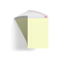 TRU RED - Bloc-notes à réglage étroit de 5 x 8 po, canari, 50 feuilles/bloc, paquet de 12-Bloc-notes standard perforé pour l’écriture quotidienne